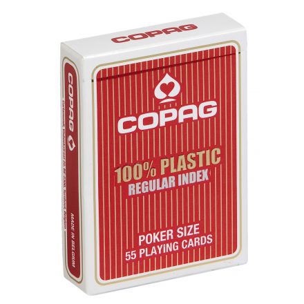 COPAG PK2 piros, 2 normál indexes 100% plasztik póker - 100% plastic, regular index