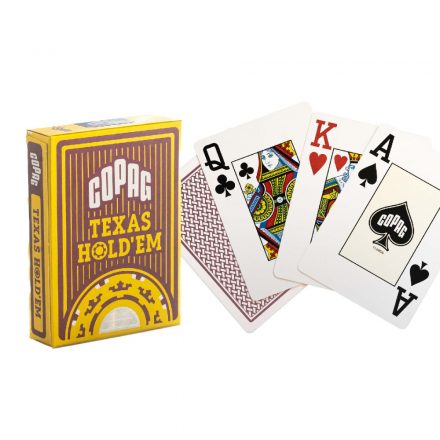 COPAG Texas Hold'em Gold Red, 2 nagy indexes 100% plasztik póker kártya