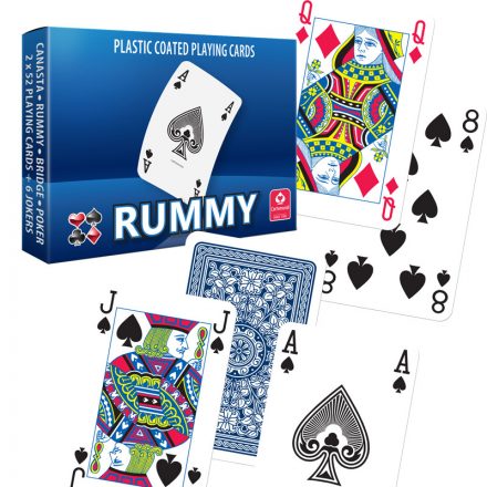 Rummy, dupla römi kártya, 110 lap 